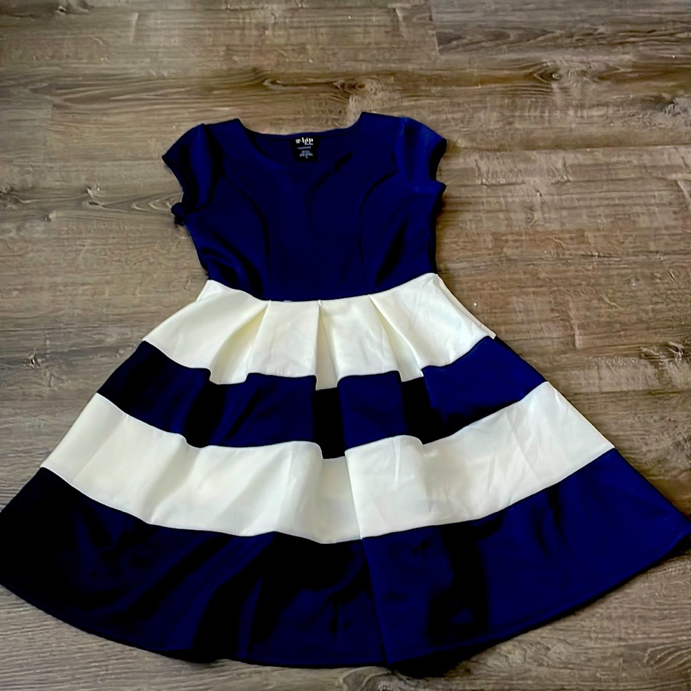 NWOT Girls Blue and White Dress